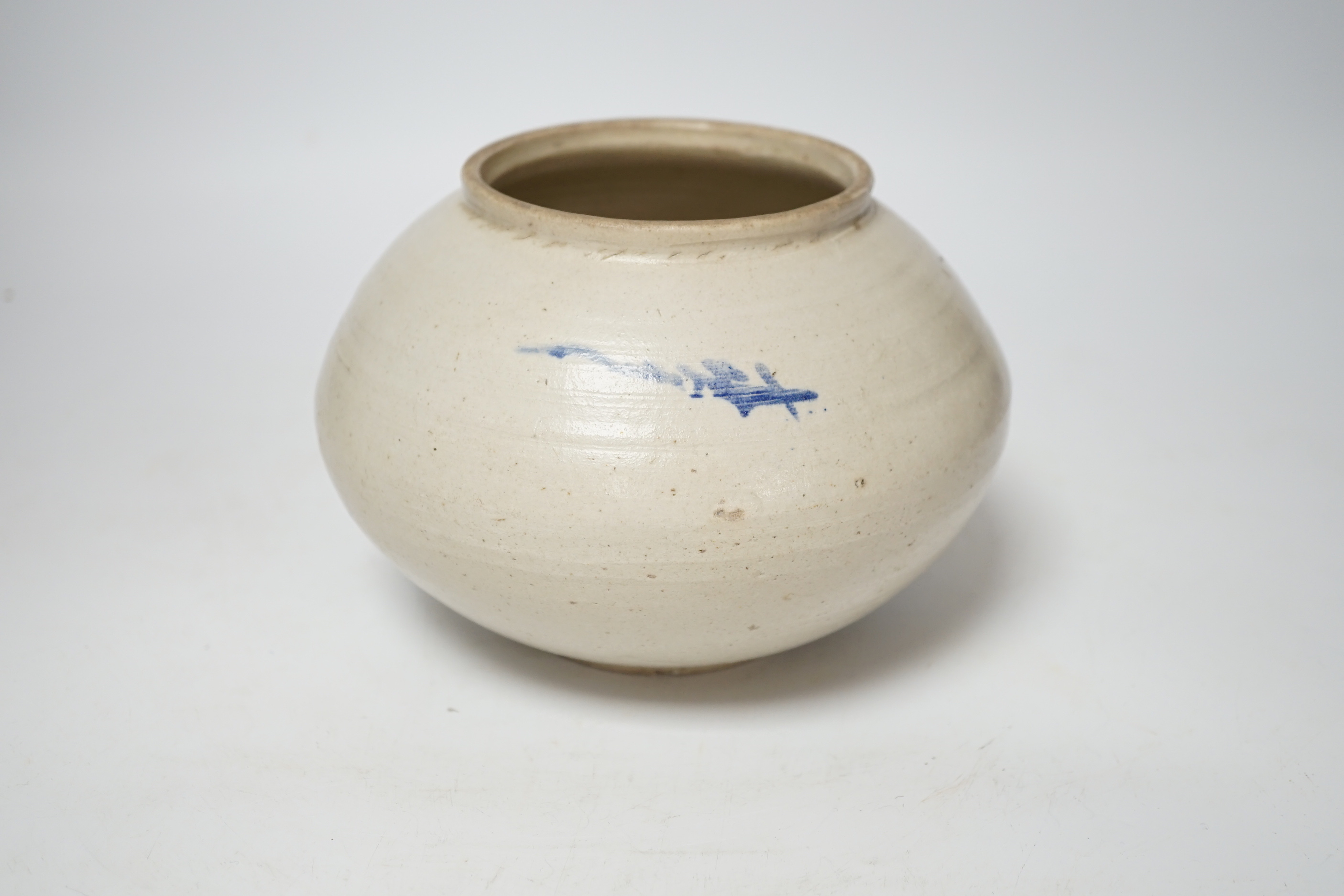 A 19th century Korean blue and white jar, 13cm high